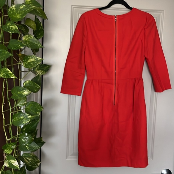 Jcrew red dress, knee length ( I am 5 ft 8”), size 8, good condition. - Picture 3 of 5